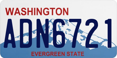 WA license plate ADN6721