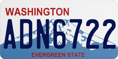 WA license plate ADN6722