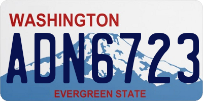 WA license plate ADN6723