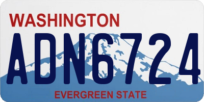 WA license plate ADN6724
