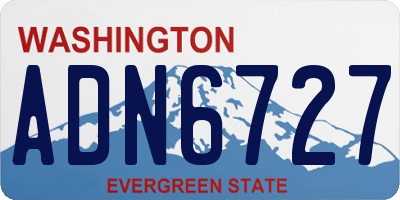 WA license plate ADN6727