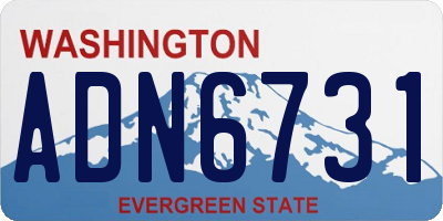 WA license plate ADN6731