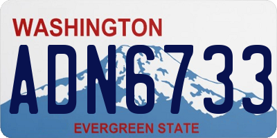 WA license plate ADN6733