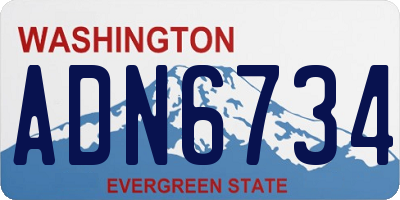WA license plate ADN6734