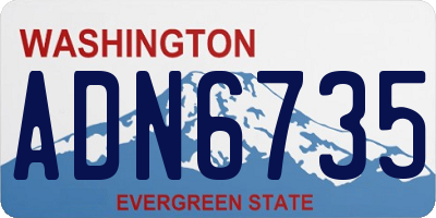 WA license plate ADN6735