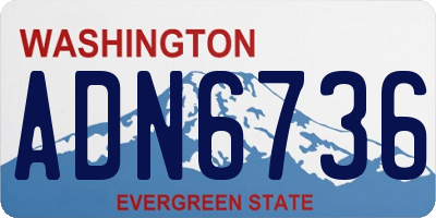 WA license plate ADN6736