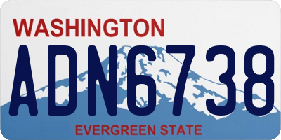 WA license plate ADN6738