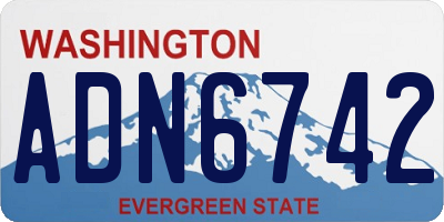 WA license plate ADN6742