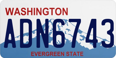 WA license plate ADN6743