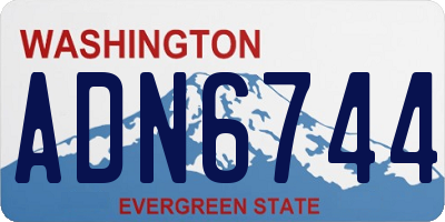 WA license plate ADN6744