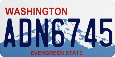 WA license plate ADN6745
