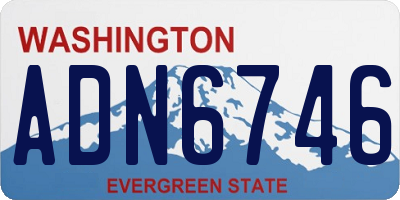 WA license plate ADN6746