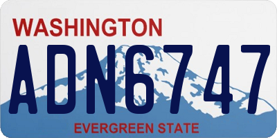 WA license plate ADN6747