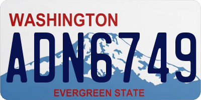WA license plate ADN6749