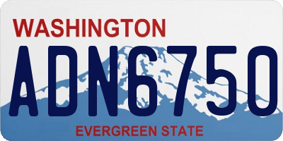 WA license plate ADN6750