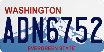 WA license plate ADN6752