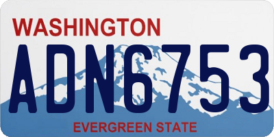 WA license plate ADN6753