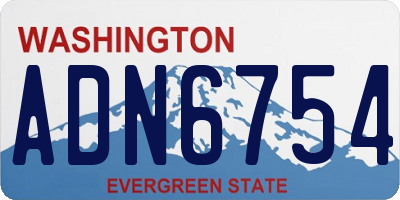 WA license plate ADN6754