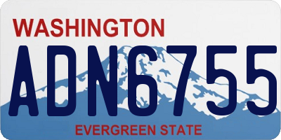 WA license plate ADN6755