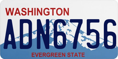 WA license plate ADN6756