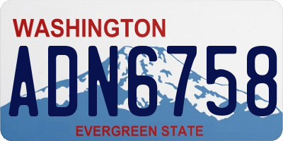 WA license plate ADN6758