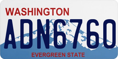 WA license plate ADN6760