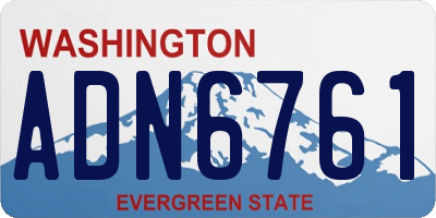 WA license plate ADN6761