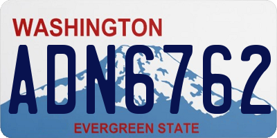 WA license plate ADN6762