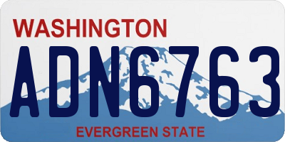 WA license plate ADN6763
