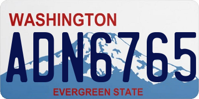 WA license plate ADN6765