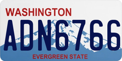 WA license plate ADN6766
