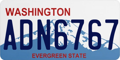 WA license plate ADN6767