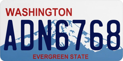 WA license plate ADN6768
