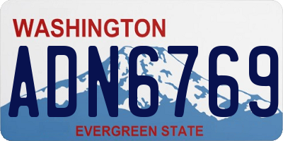 WA license plate ADN6769