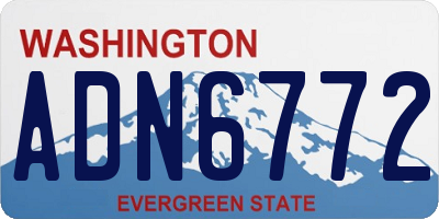 WA license plate ADN6772