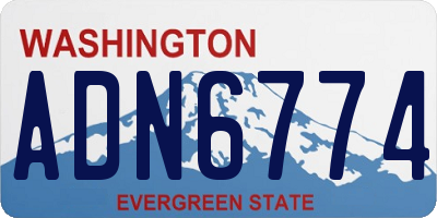 WA license plate ADN6774