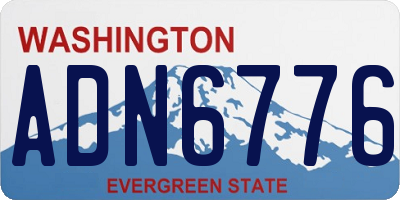 WA license plate ADN6776
