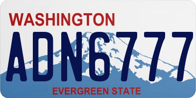 WA license plate ADN6777