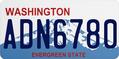 WA license plate ADN6780
