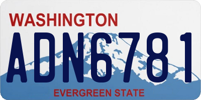 WA license plate ADN6781