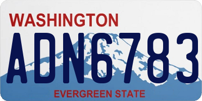 WA license plate ADN6783