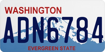 WA license plate ADN6784