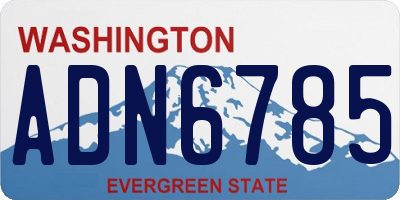 WA license plate ADN6785