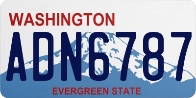 WA license plate ADN6787