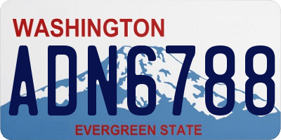 WA license plate ADN6788