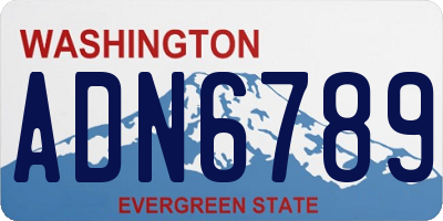 WA license plate ADN6789