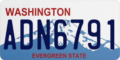 WA license plate ADN6791