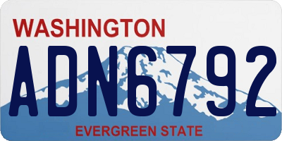 WA license plate ADN6792