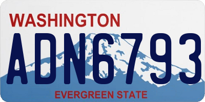 WA license plate ADN6793