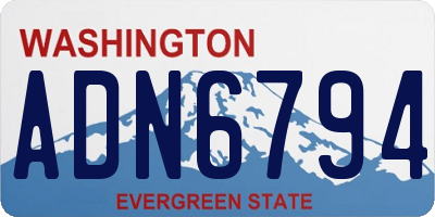 WA license plate ADN6794